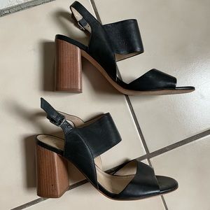 Johnston & Murphy black leather heels size 9